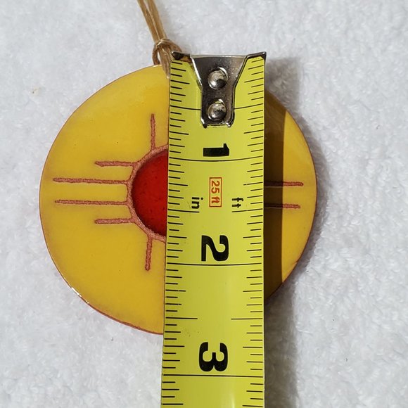 Set of 4 Handmade Tile Southwest Native American Design Ornaments - Picture 4 of 6